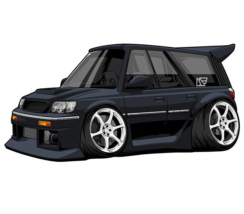 Nissan Stagea 260RS w/white wheel Sticker